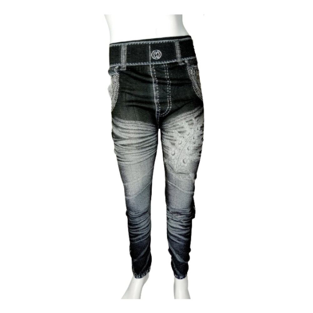 Women Black/White Daisy Leggings